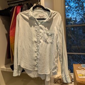 Rails Ingrid Raw Hem Chambray Button Up Shirt